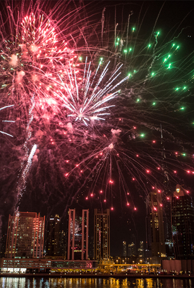 عروض الألعاب النارية في مهرجان دبي للتسوق