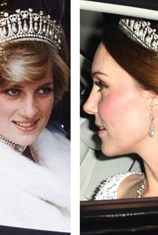 كيت ميدلتون ترتدي تاج الأميرة ديانا في قصر باكنجهام