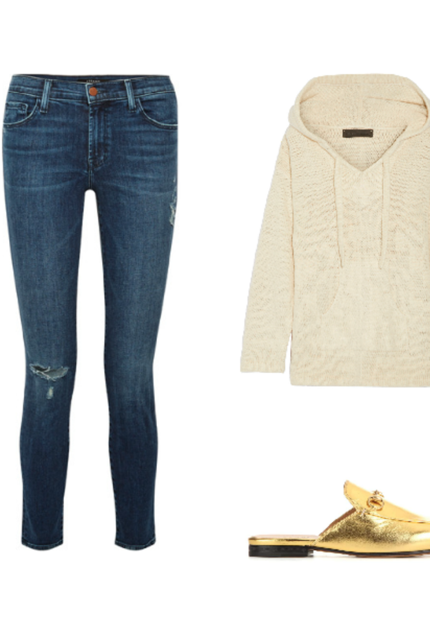 اطلالة نهارية كاجوال وشبابية بالحذاء الميتاليك