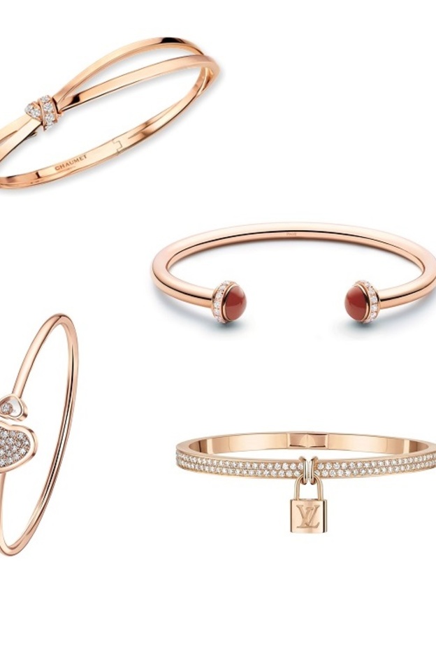 أساور ذهب والماس لإطلالة عصرية  