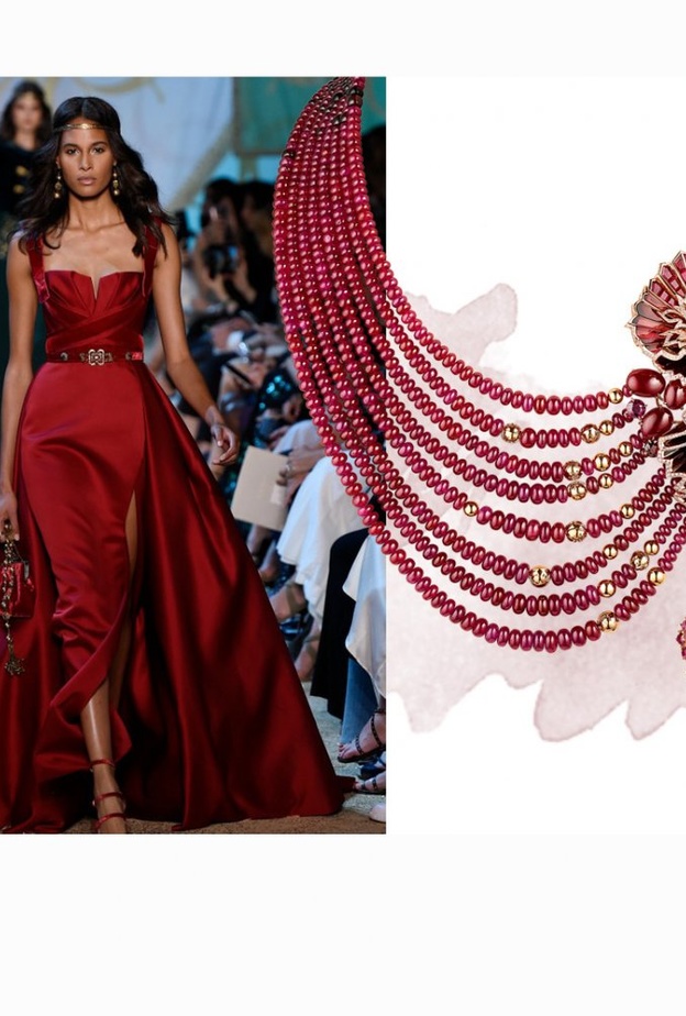 فستان من ايلي صعب ومجوهرات من غراف