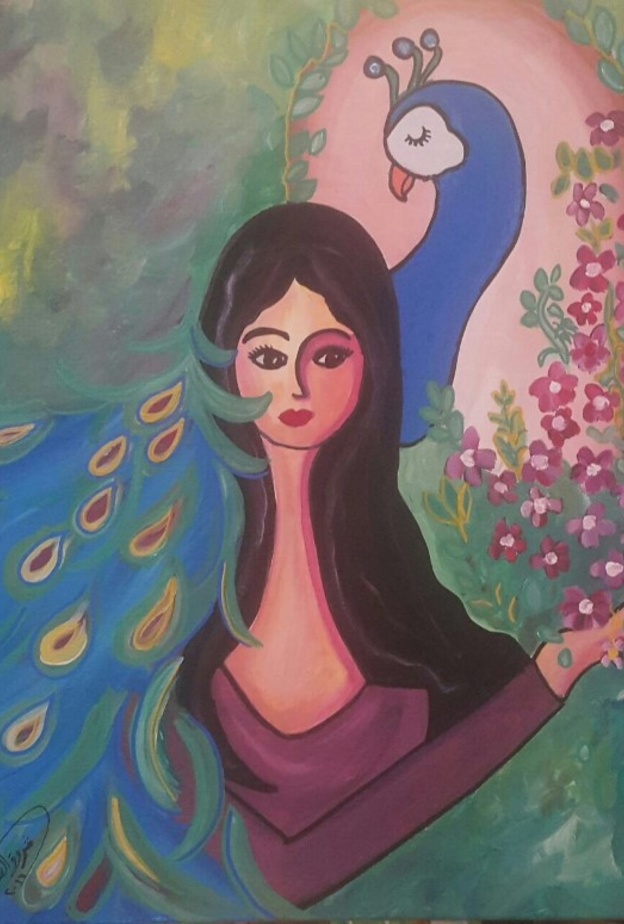 من لوحات الفنانة التشكيليه شروق السعيدان
