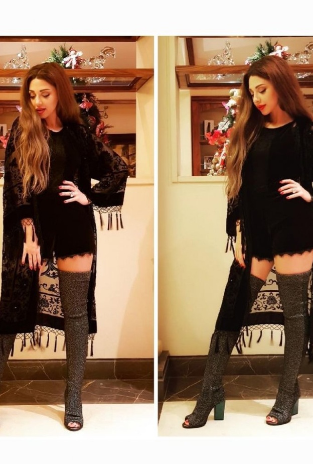 نجوى كرم بدت عفوية في احتفالات نهاية العام