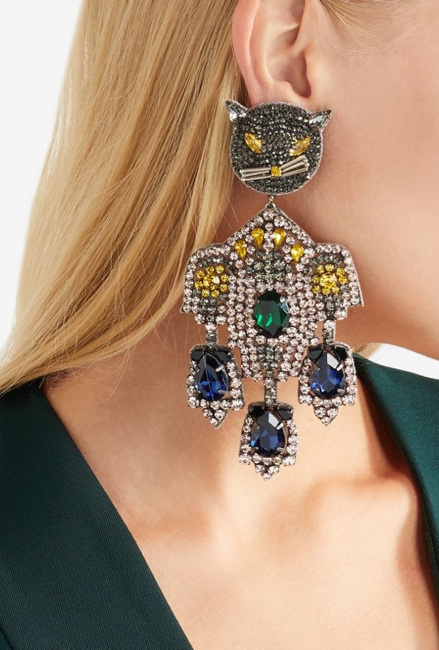 Proenza Schouler أقراط كبيرة باللون الأسود من