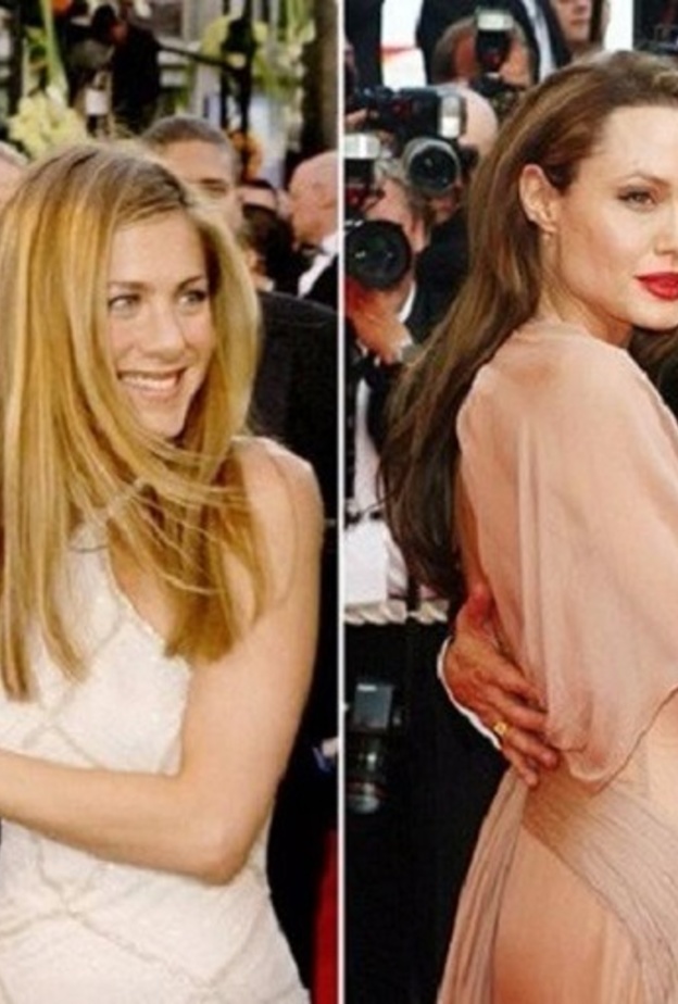 أنجلينا جولي وبراد بيت وجينيفر أنيستون