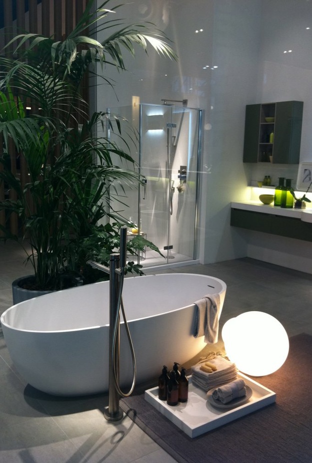 الحمام يعتمد على إنارة طبيعية و أخرى غير مباشرة