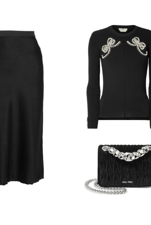 اطلالة أنيقة مع لمسات عصرية في التنورة السوداء