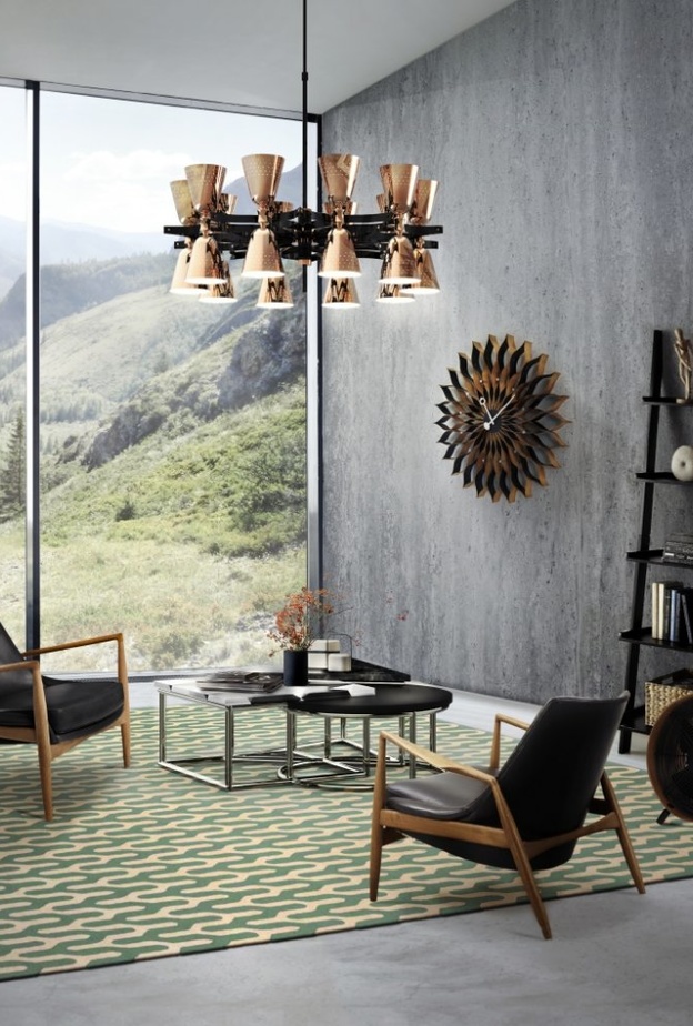 توزيع أشكال الإنارة في غرفة الجلوس ضمن جبس السقف