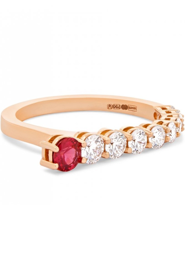 خاتم Tiffany & Co. Schlumberger® Sixteen Stone مع الياقوت والألماس