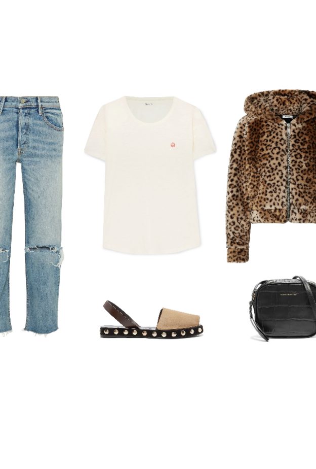  اطلالة نهارية بأسلوب شبابي وكاجوال بنقشة الفهد