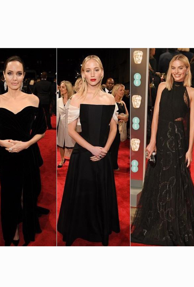 اختارت جولي تسريحة شعر كلاسيكية أكملتها بمكياج ناعم