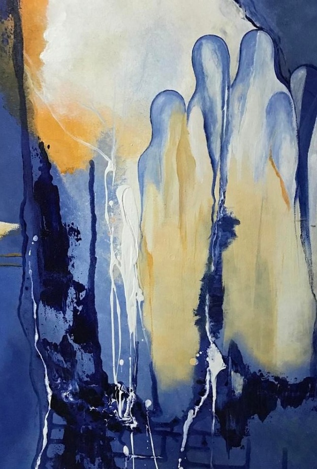 من لوحات الفنانة التشكيليه وفاء الطويرقي باللغة الصينية