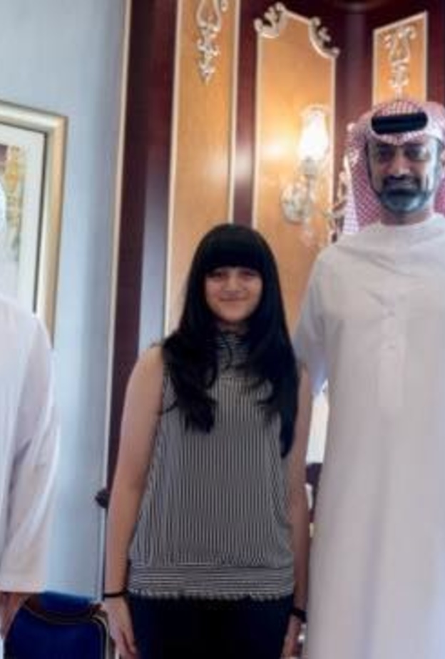 ولي عهد عجمان يستقبل المخترع الإماراتي أديب البلوشي وشقيقته دانة