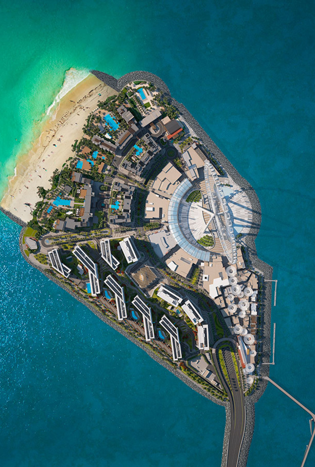 تعرفوا على جزيرة بلو واترز التي زارها محمد بن راشد مؤخراً