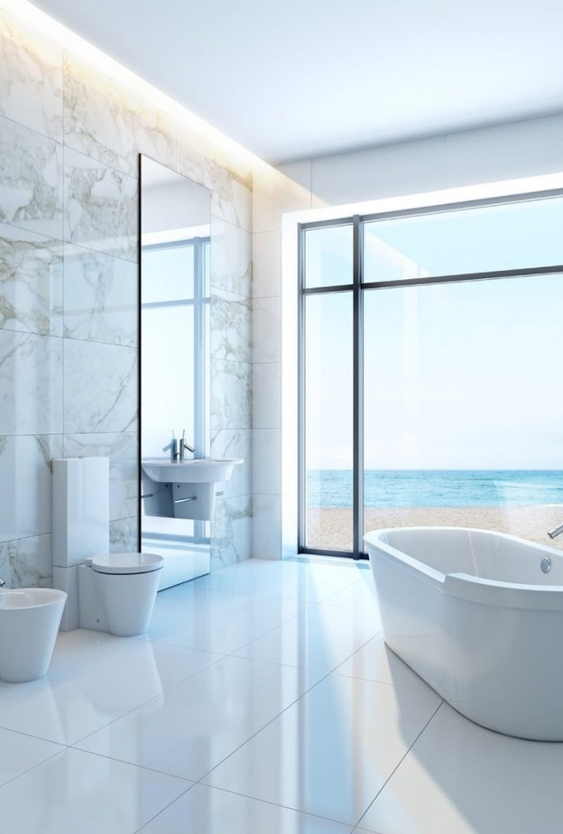 حمام فخم مجزأ لفراغين