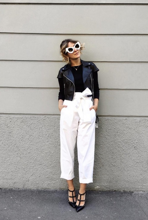 Alice + Olivia بنطلون خضر عالي أحمر من 