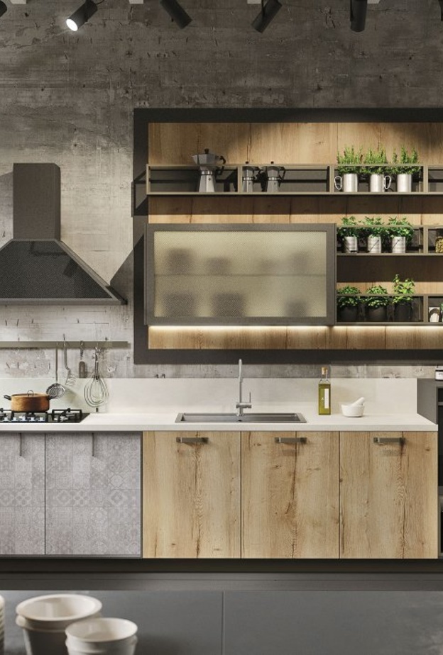 خزائن خشبية لمطبخ أنيق