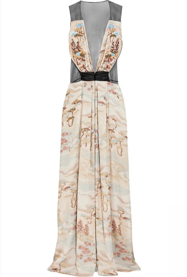 فستان من الاورغانزا المشكوك من GIORGIO ARMANI