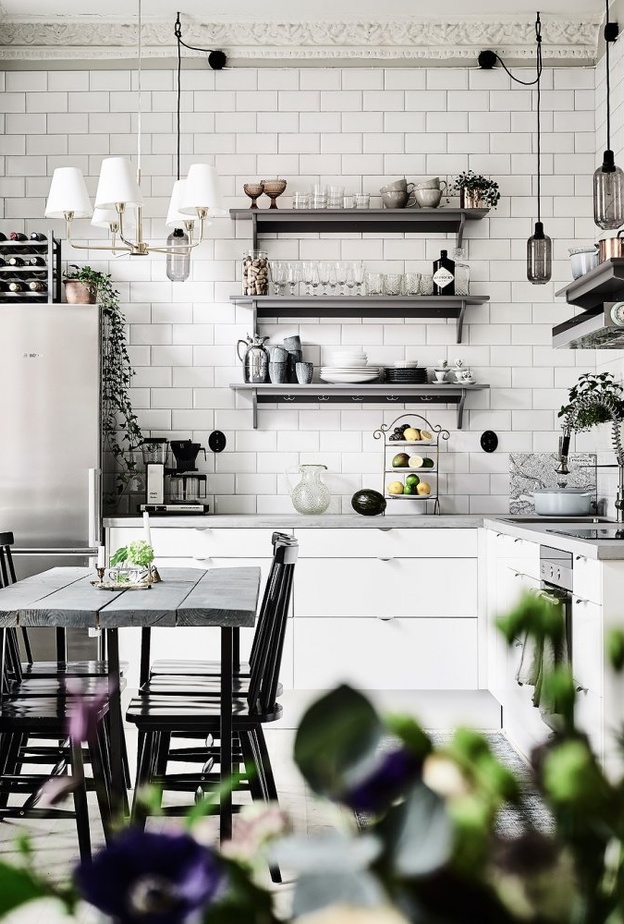 ديكور مطبخ فينتاج باللون الزهري 