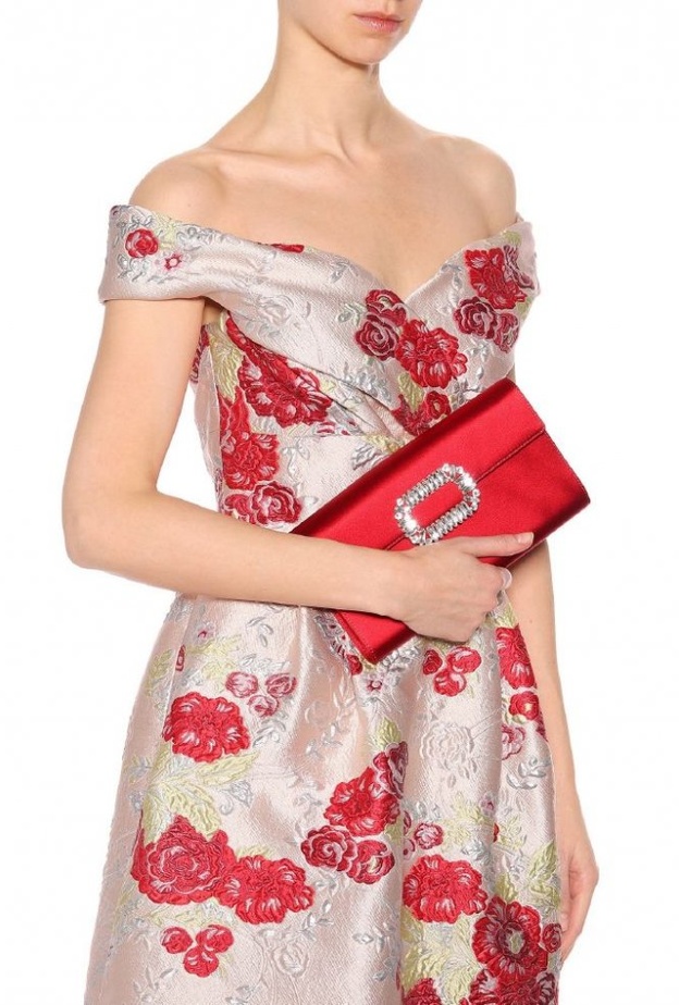 Jimmy Choo شنطة للسهرة من دون حمالات براقة من