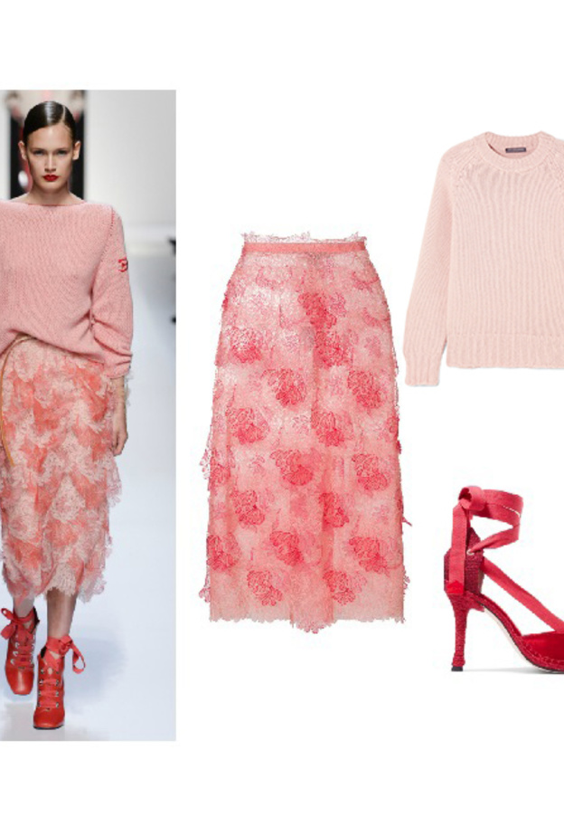 تنسيق عصري باللون الزهري.