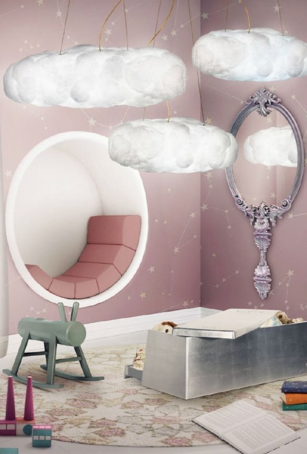 إنارة غرفة الأطفال ضمن التصاميم الجبسية