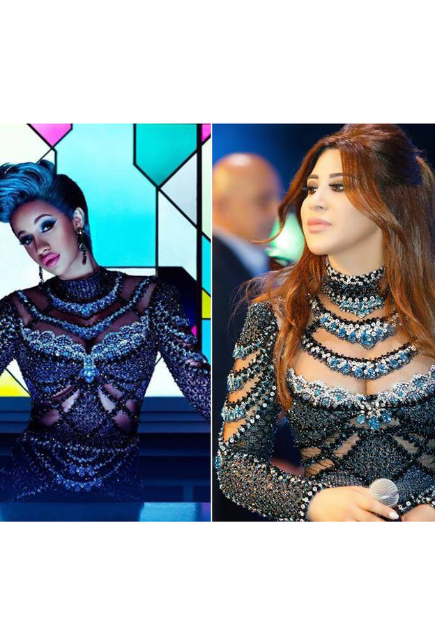 المغنية الاميركية Cardi B ارتدت الفستان نفسه، لكنها نسّقته بشكل مختلف تماماً.