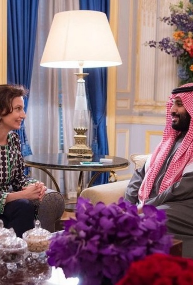 الأمير محمد بن سلمان يلتقي برئيسة اليونيسكو خلال زيارته إلى فرنسا 