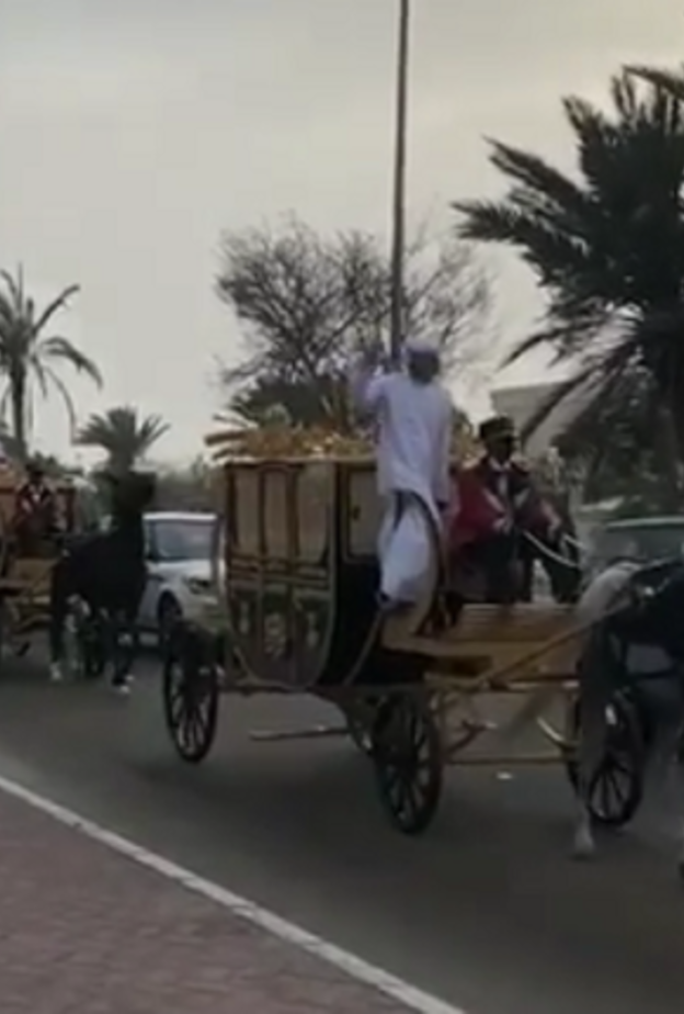 شارك في نقل الجهاز عربات الخيول والباصات