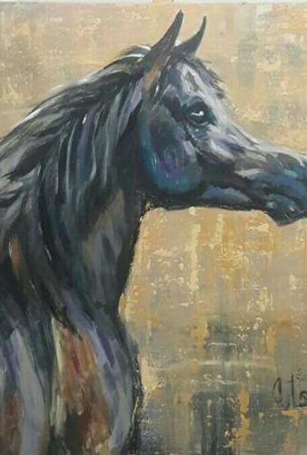 من لوحات الفنانة التشكيلية هابه شاوش.