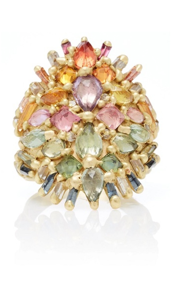 خاتم  ذهب وأحجار كريمة من بولي ويلز Polly Wales 