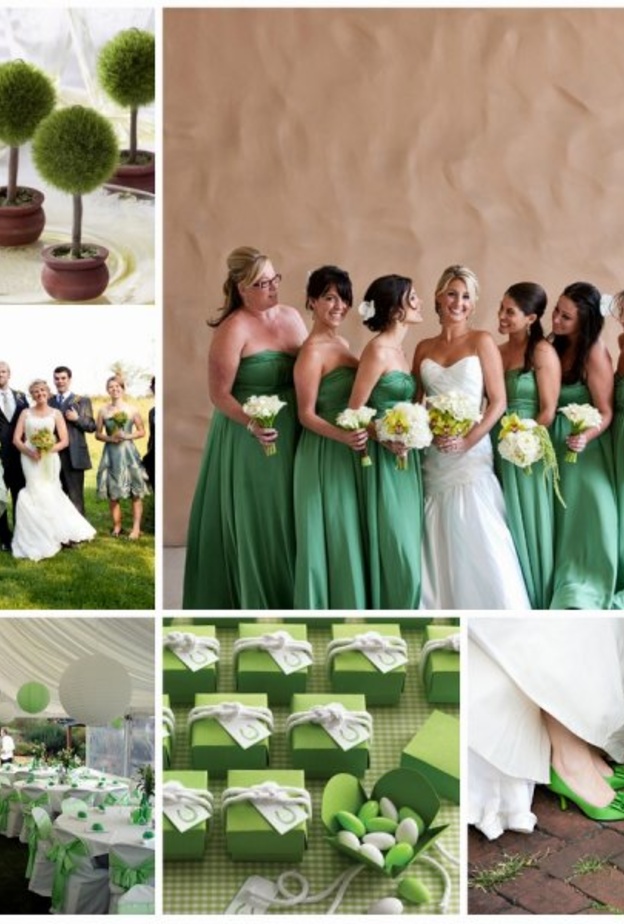 اناقة فساتين الوصيفات بالأخضر