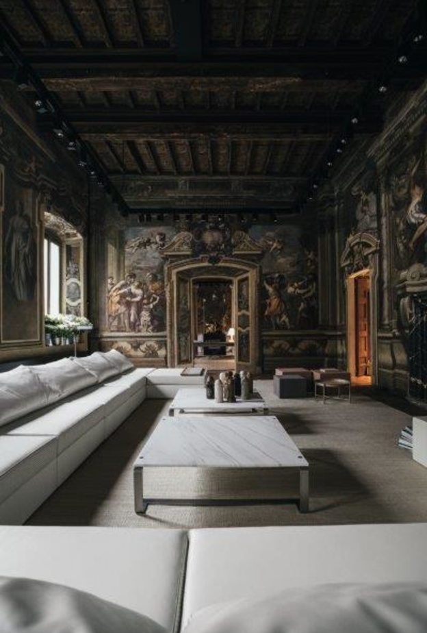 طاولة قهوة من الرخام الأبيض العائم