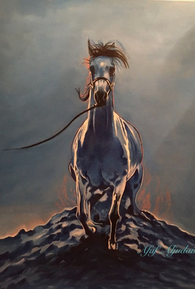 من أعمال التشكيلية السعودية عفاف الجديبي 