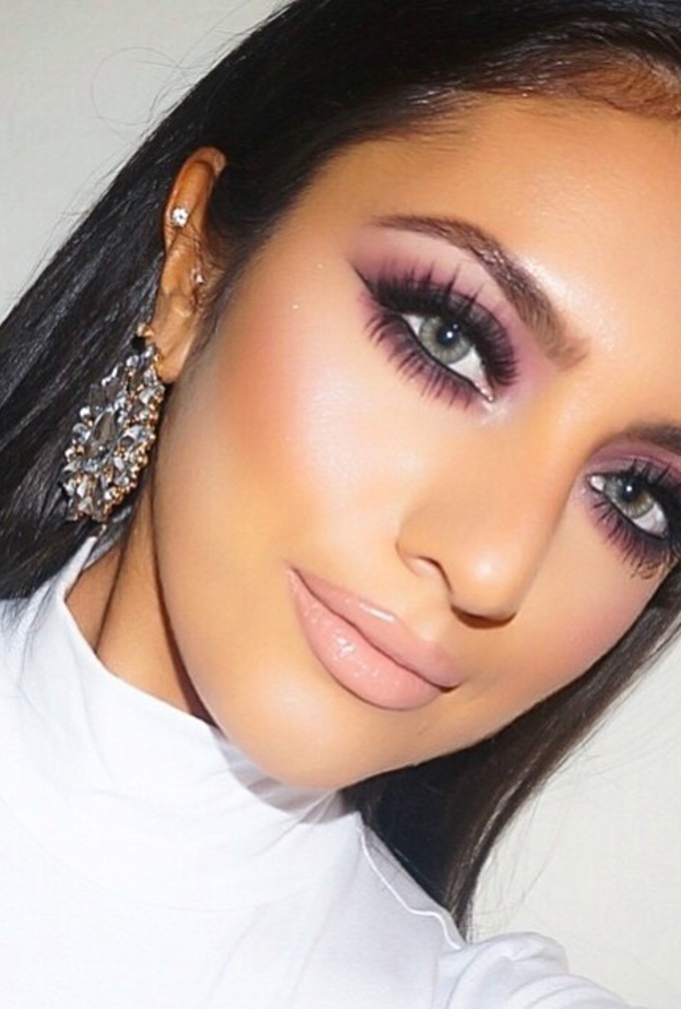 مكياج موف وفضي للعروس