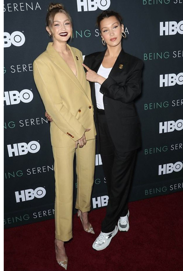 أناقة جيجي وبيلا حديد في البدلة 