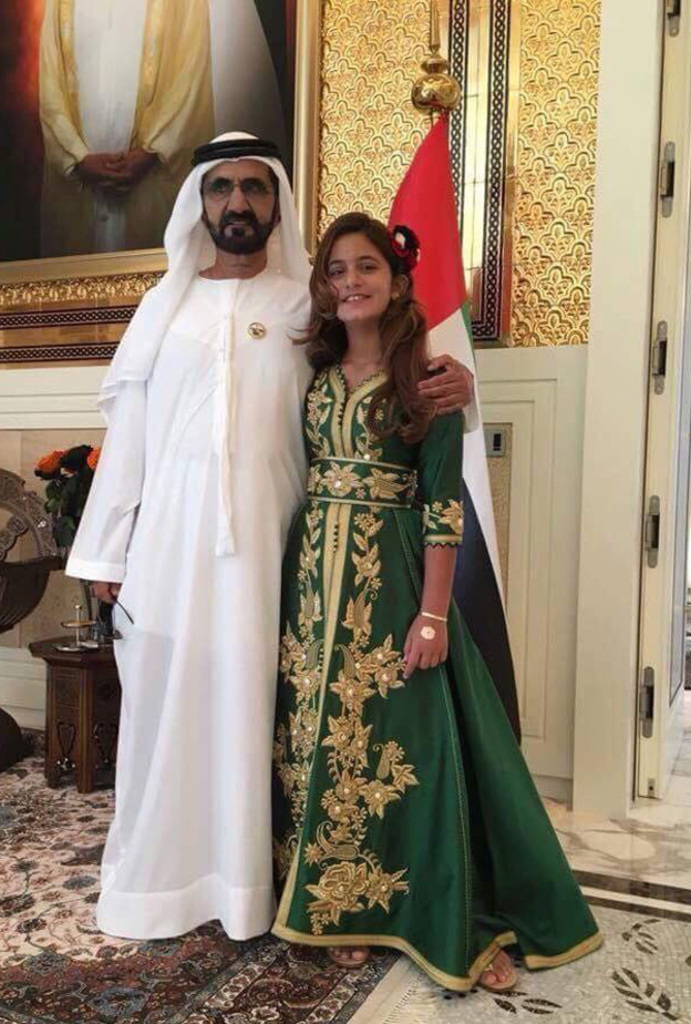 محمد بن راشد يصطحب ابنته الجليلة من المدرسة