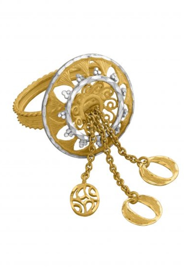 قلادة داماس من الذهب الأصفر والأبيض