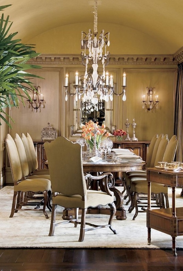 ديكور داخلي فخم من الخشب لغرفة سفرة كلاسيك