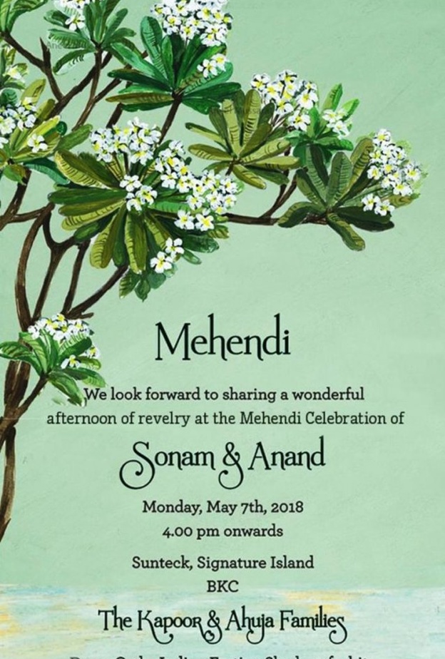 تحديد لون ملابس الضيوف في حفل زفاف سونام كابور