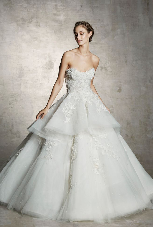 فستان زفاف بالتنورة المنفوشة من مجموعة ماركيزا لربيع 2019