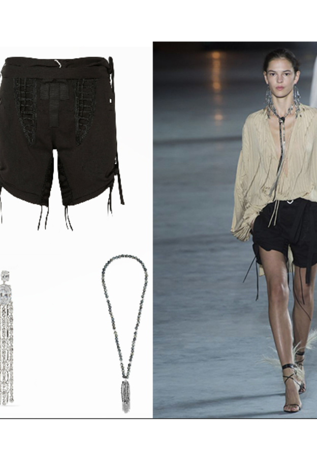 أسلوب ايدجي وعصري بالشورت الأسود المزيّن بالقطع المعدنيّة