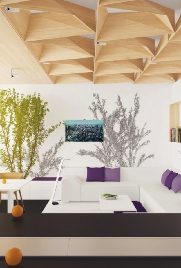 تصميم مودرن لسقف غرفة النوم