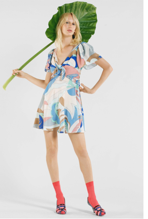 فستان قصير معرق من مجموعة ريزورت EMILIO PUCCI 2019