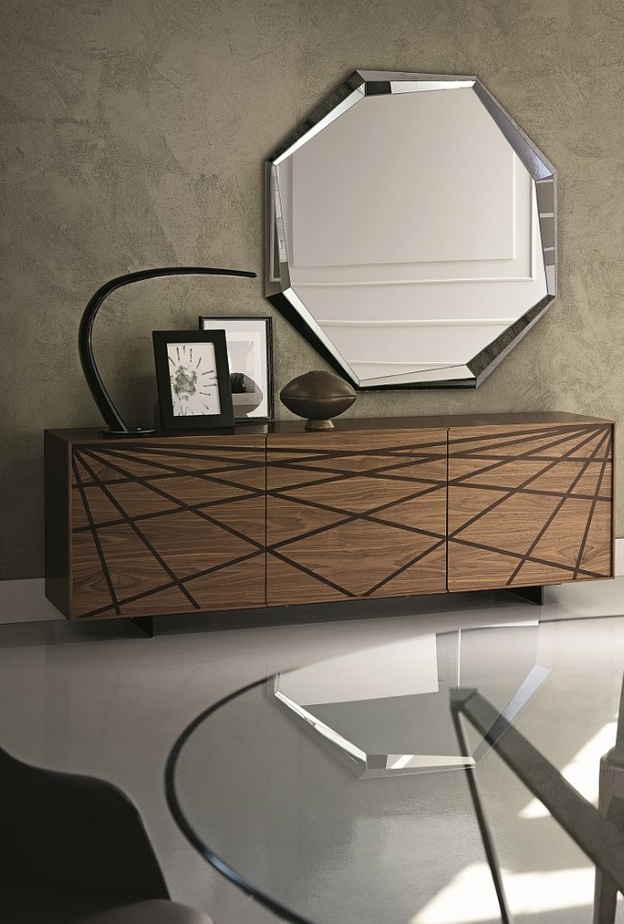 تصميم مميز لمرآة مودرن باللون النحاسي الجذاب