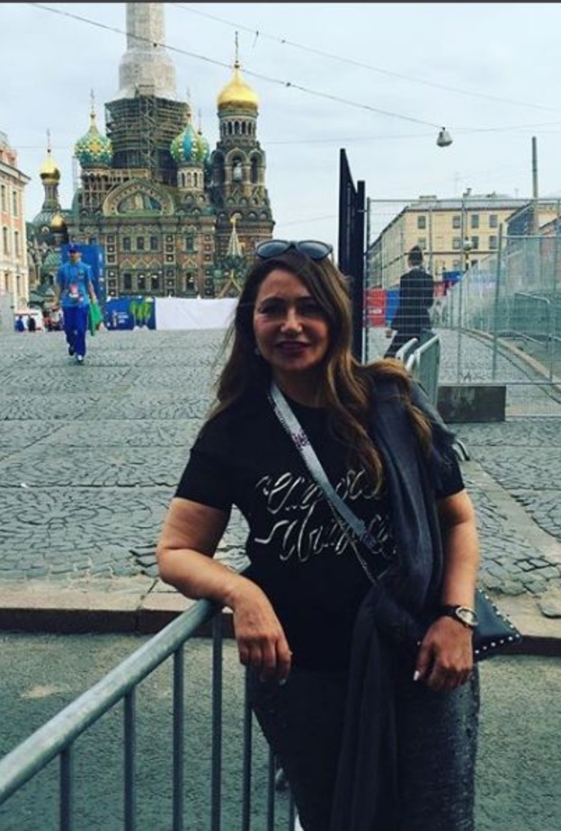 ظافر العابدين حرص امس على دعم منتخب بلاده من روسيا