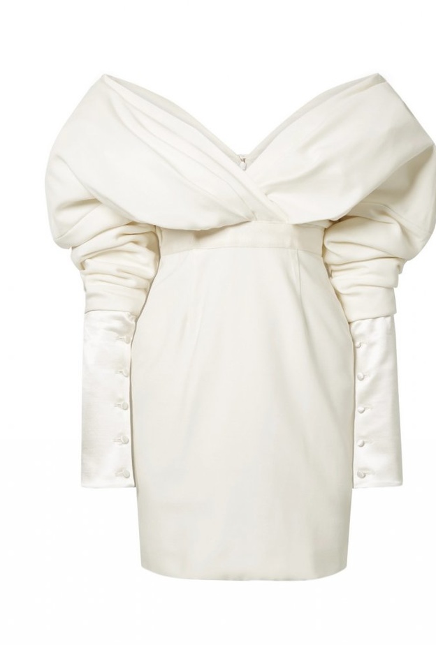 فستان قصير من RIME ARODAKY من التول المطرز