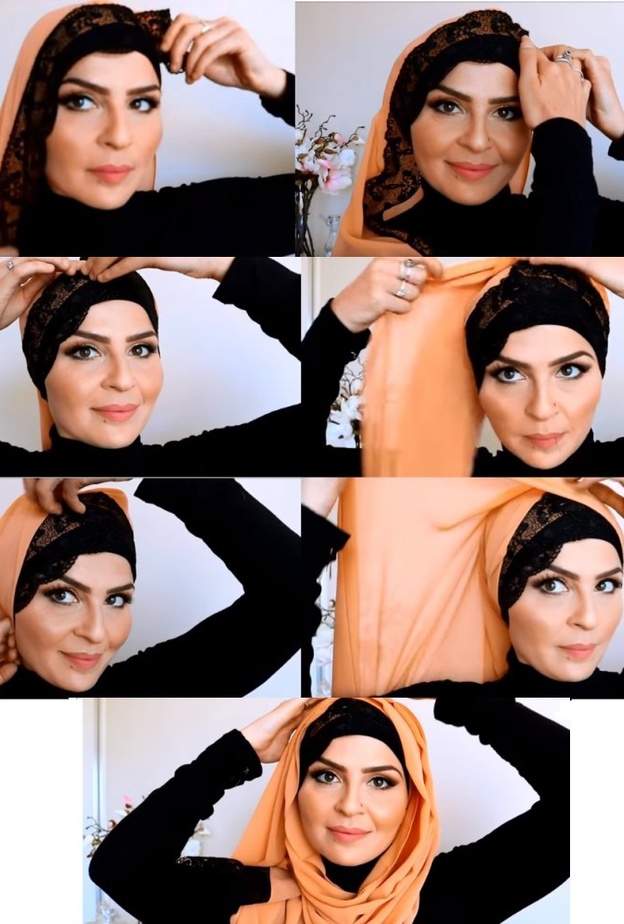 لفات حجاب بالدانتيل. .نعومة ورقي