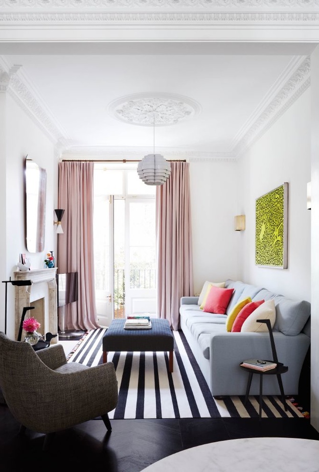  ديكور غرفة جلوس صغيرة بأقل زينة ممكنة