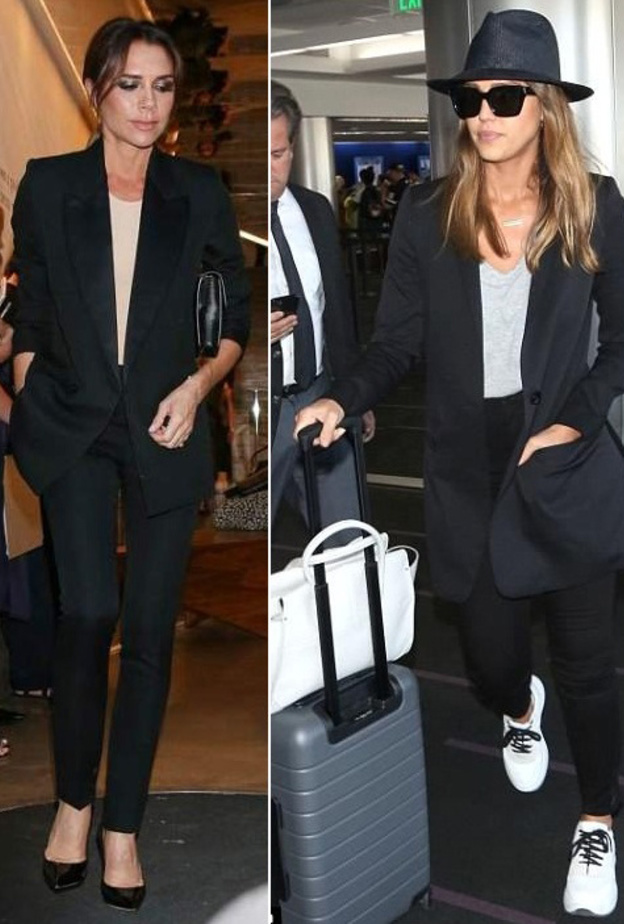 بين جيسيكا ألبا وفيكتوريا بيكهام.. من إعتمدت البدلة السوداء بشكل أفضل؟